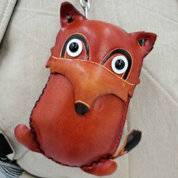 Handmade Handbags - Fox Wristlet Coin Purse Cute Woodland Animal Gift Handmade Leather Mini Wallet